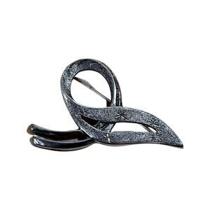 Sterling Silver Abstract Brooch, Vintage 1960s Pin, Silver Pin